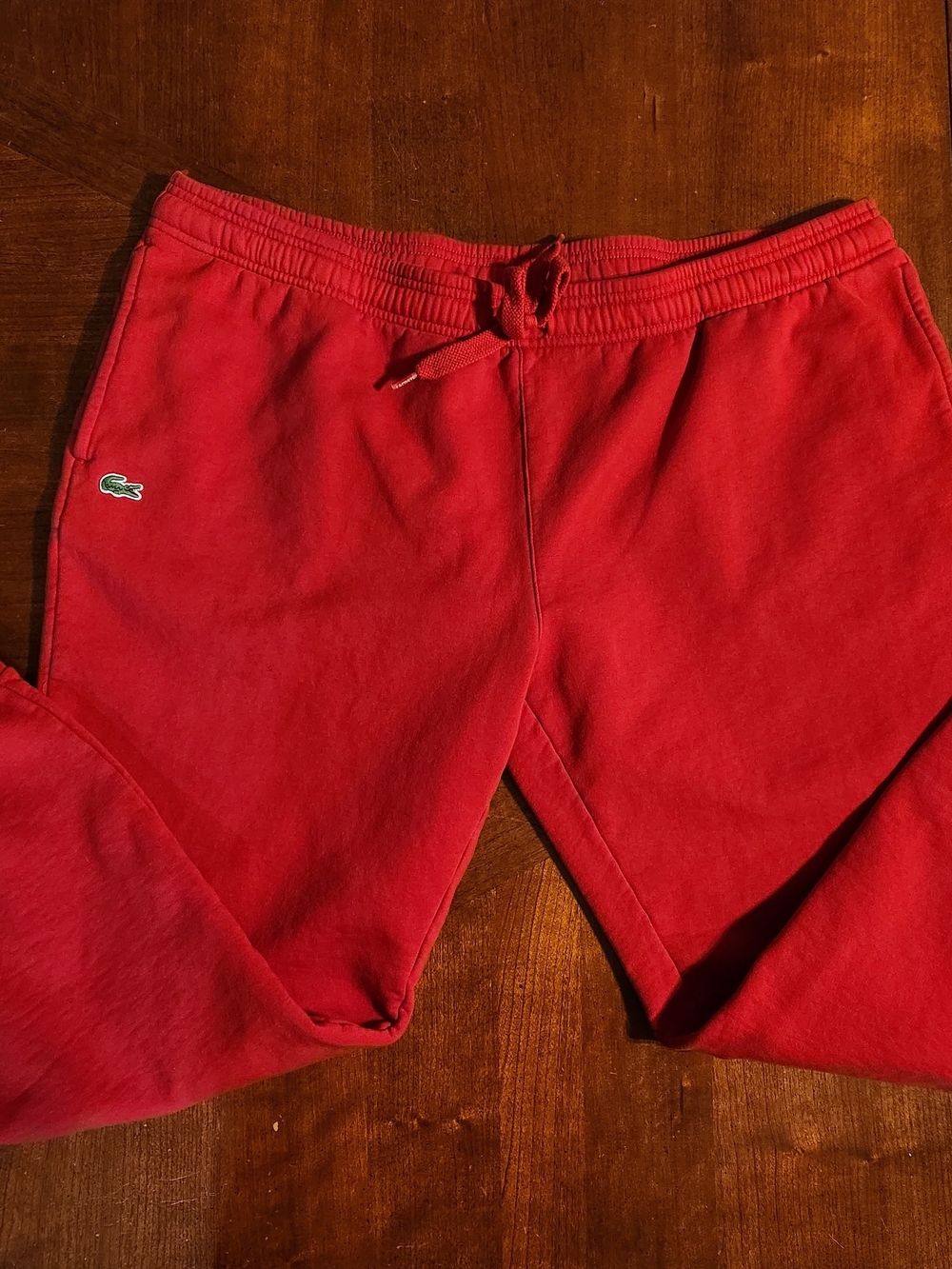 Lacoste Red Men's Jogger Sweatpants with Crocodile Logo Size 4XL
